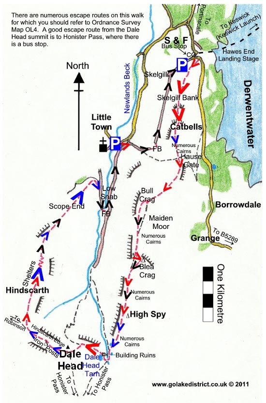 Map of the Dale Head Horseshoe